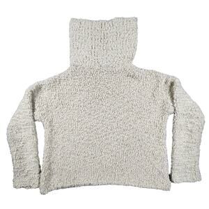 Arizona Fuzzy Sweater Cropped Turtleneck Long Sleeve Womens Size Large